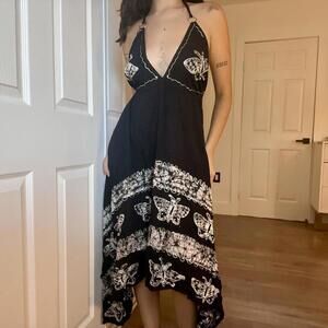 Celina Black & Light Gray Halter Maxi Dress – One Size